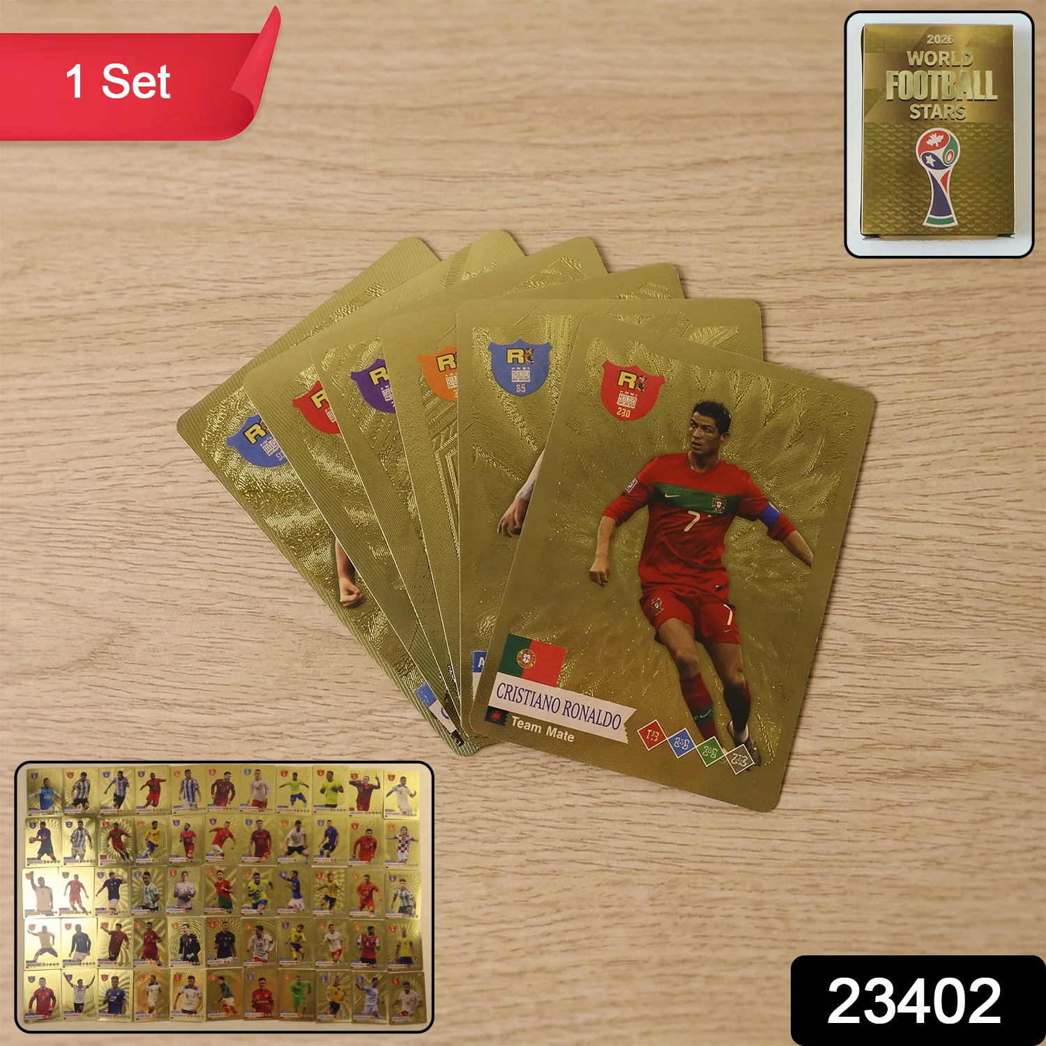 World Football Stars Card Set -Includes 1 Set of Football Player Trading Cards - Image 2