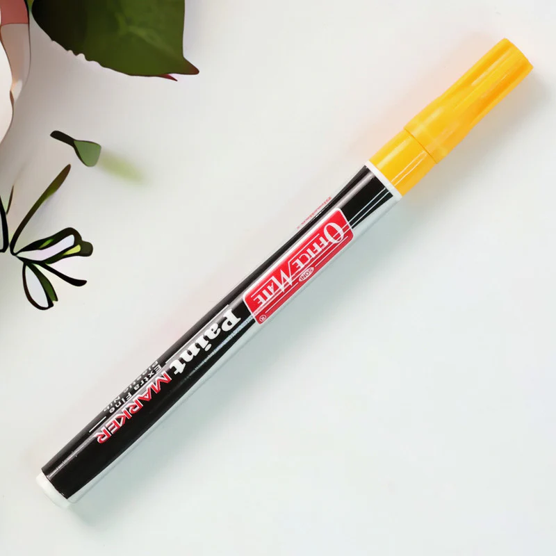 Yellow Paint Marker Pen – Extra Fine Tip Permanent Marker for Multi-Surface Use - Image 2