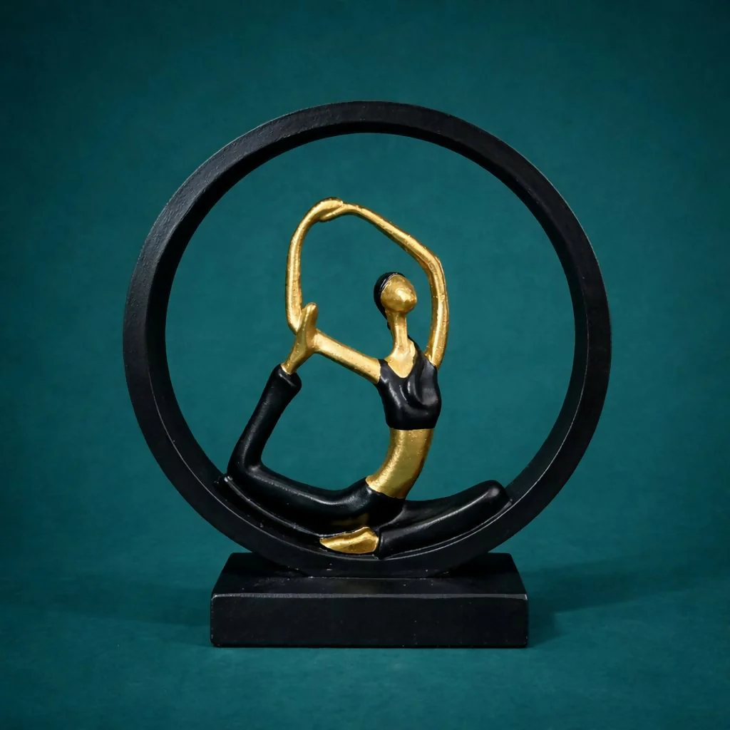 Yoga Meditation Figurine Showpiece Black Gold Table Decor Statue(Design may vary) - Image 2