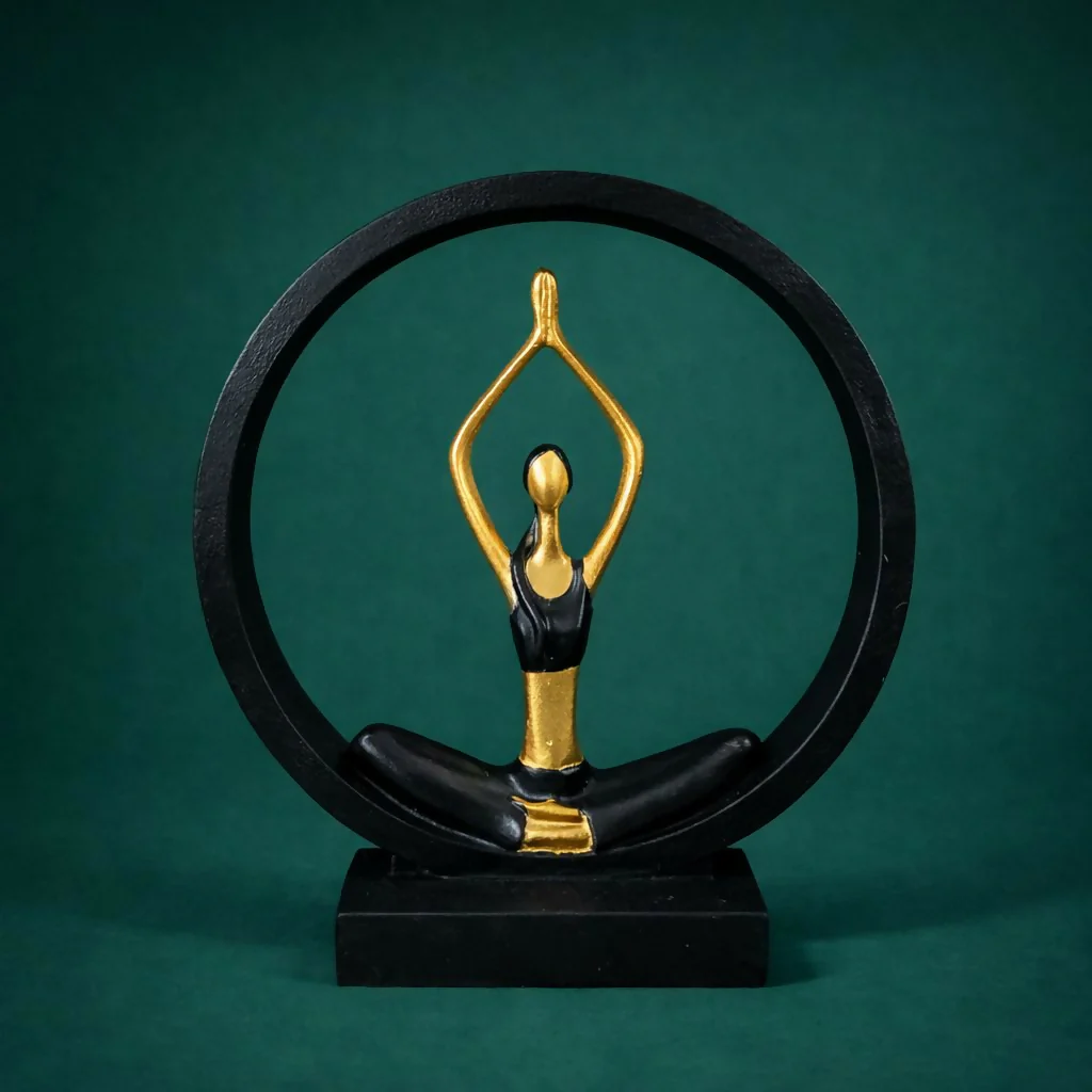 Yoga Meditation Figurine Showpiece Black Gold Table Decor Statue(Design may vary) - Image 3