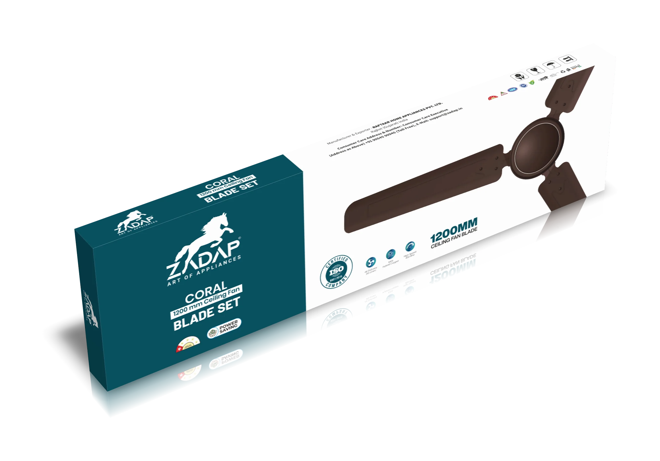 Zadap 1200mm 52W High Speed Ceiling Fan(Smoke Brown) - Image 9