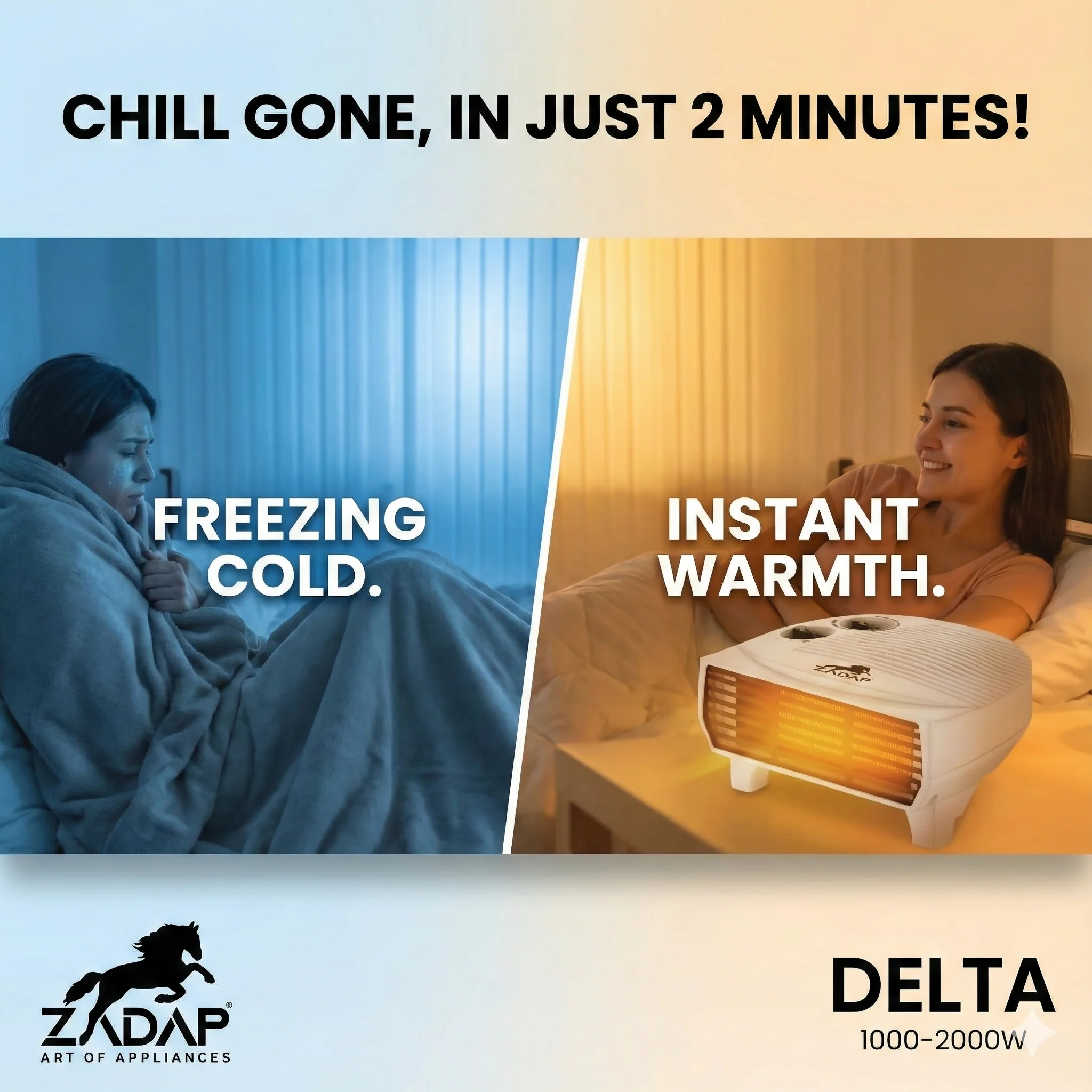 Zadap 2000W Room Heater Tip Over Safety - Image 3
