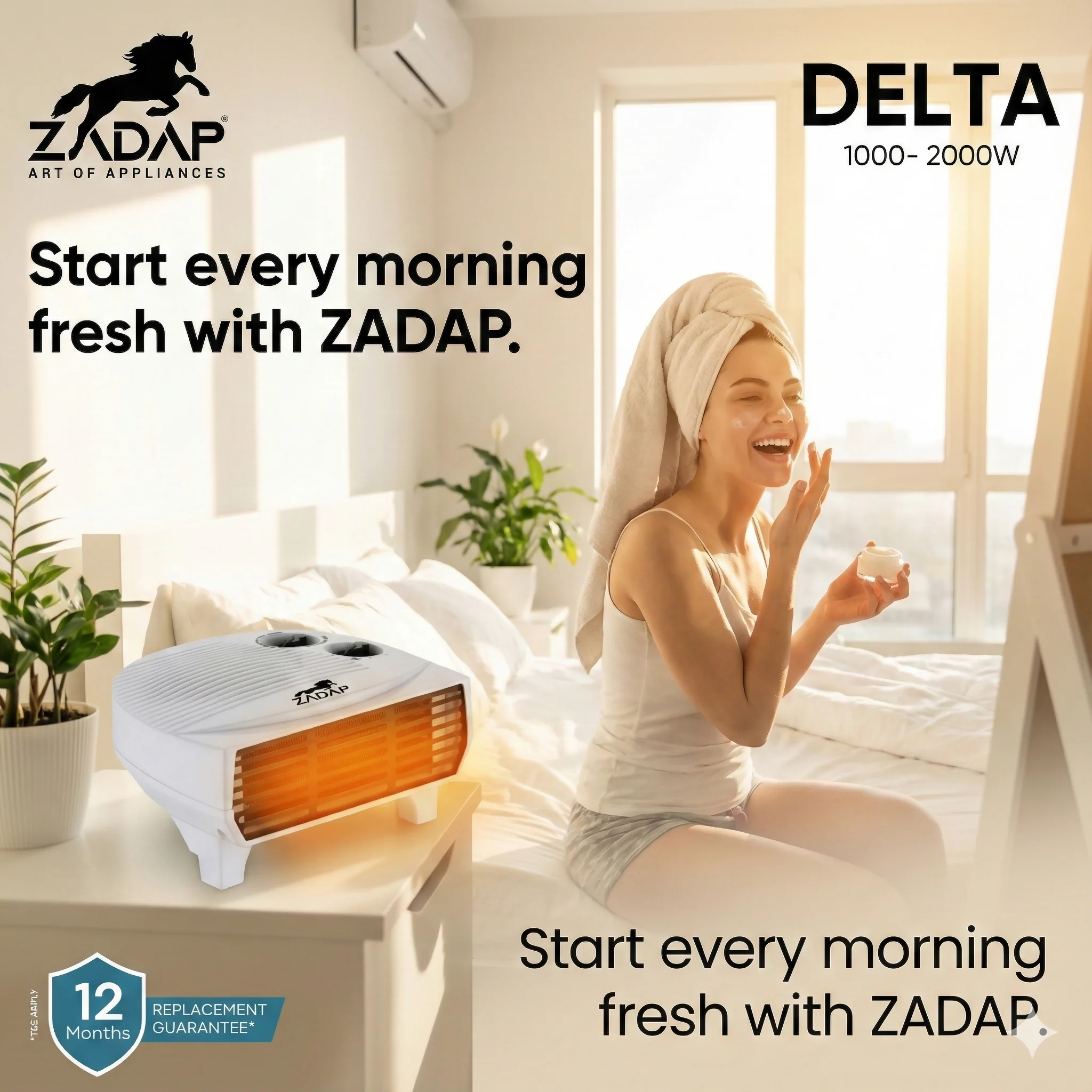 Zadap 2000W Room Heater Tip Over Safety - Image 4