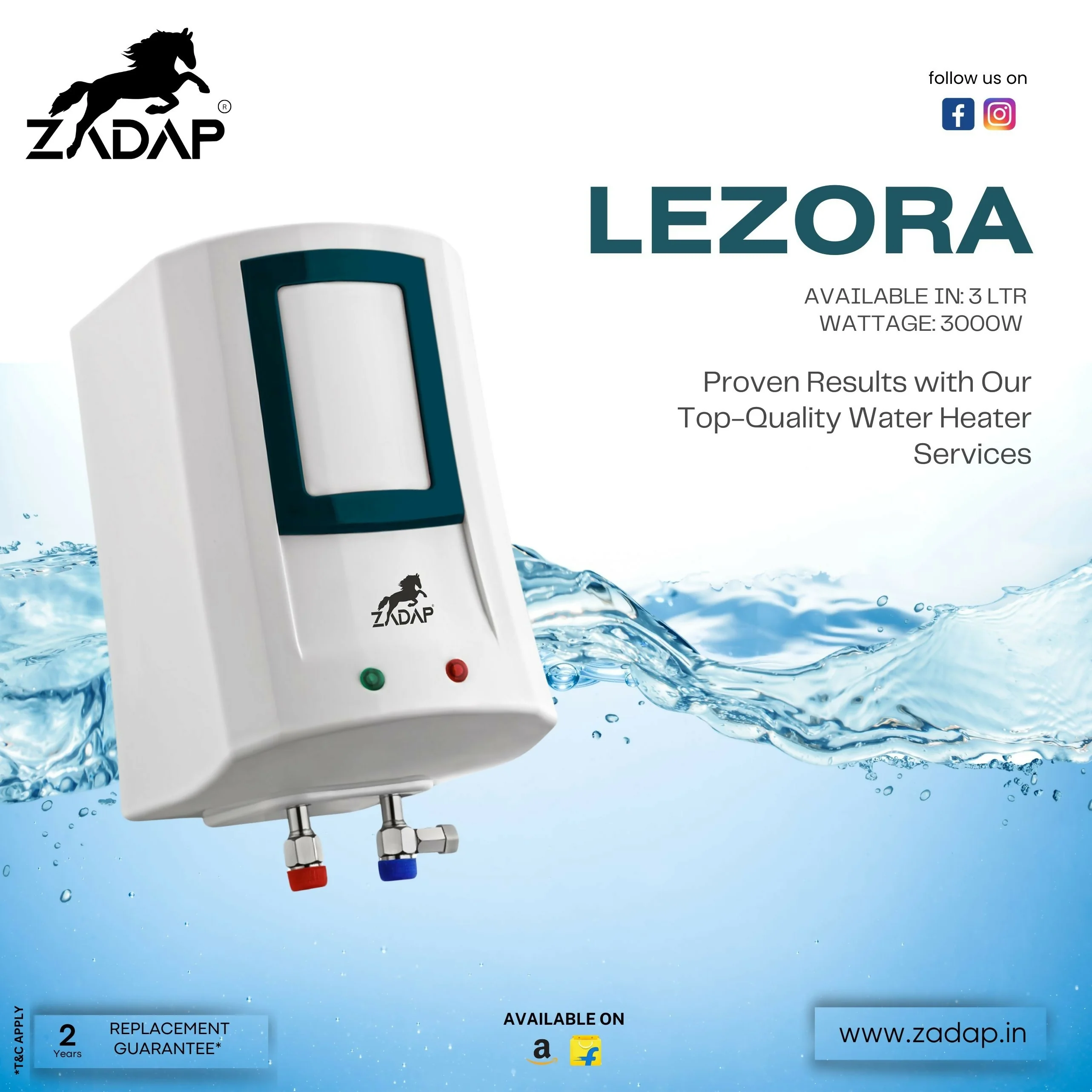 ZADAP 3kW Instant Geyser 4 Way Safety (3L) - Image 6