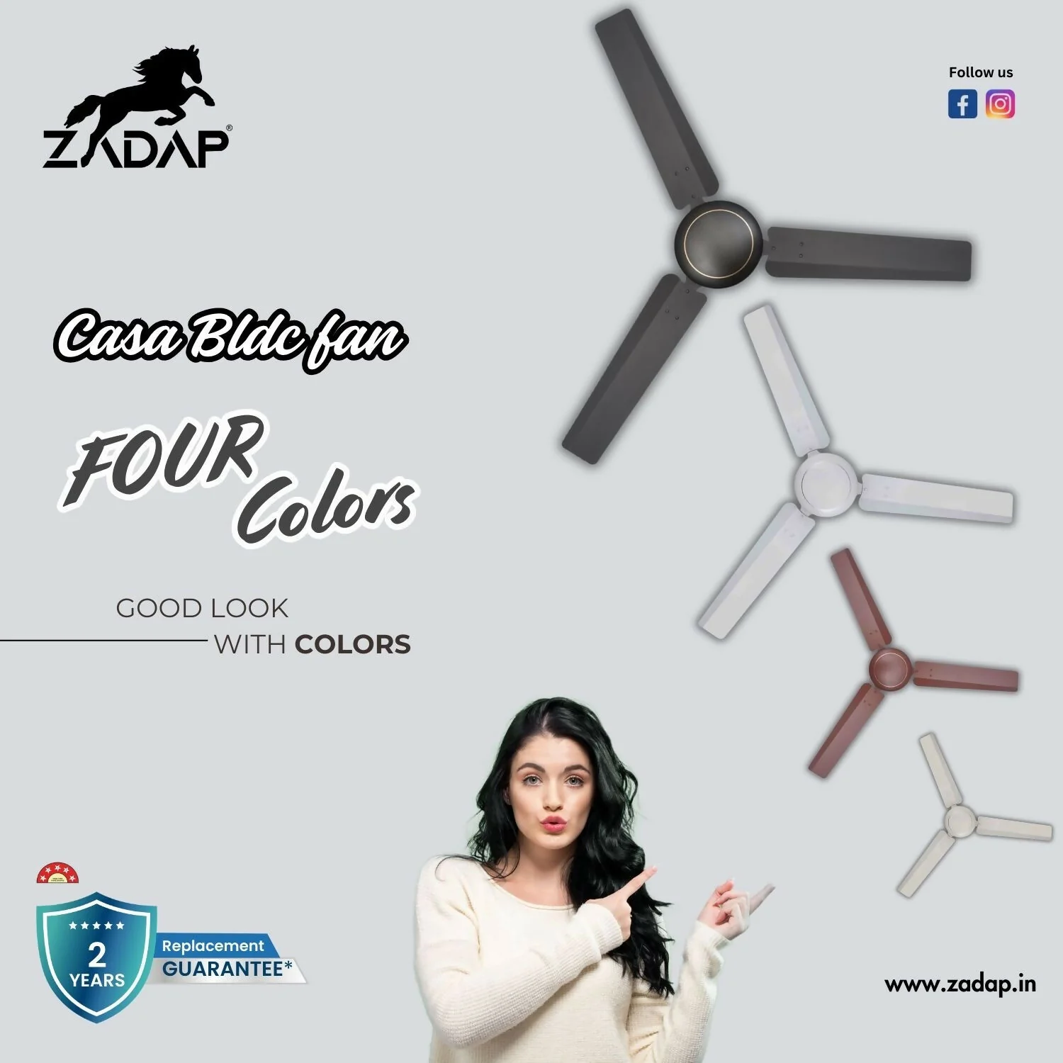 Zadap Casa 1200mm 5-Star BLDC High Speed Fan (Smoke Brown) - Image 4