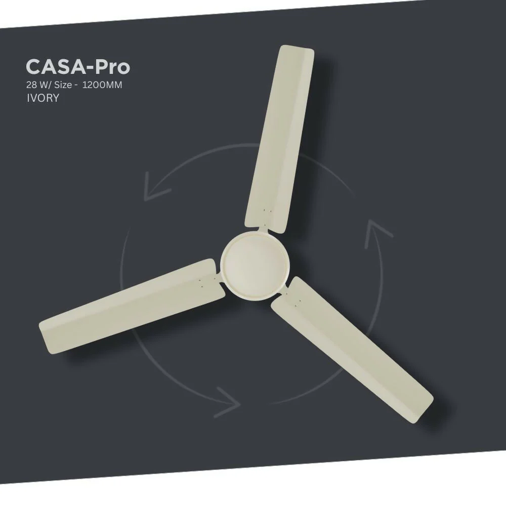 ZADAP CASA-Pro 1200mm BLDC Ceiling Fan with Remote | 28W Energy Saving | High Speed 390 RPM (Ivory) - Image 4