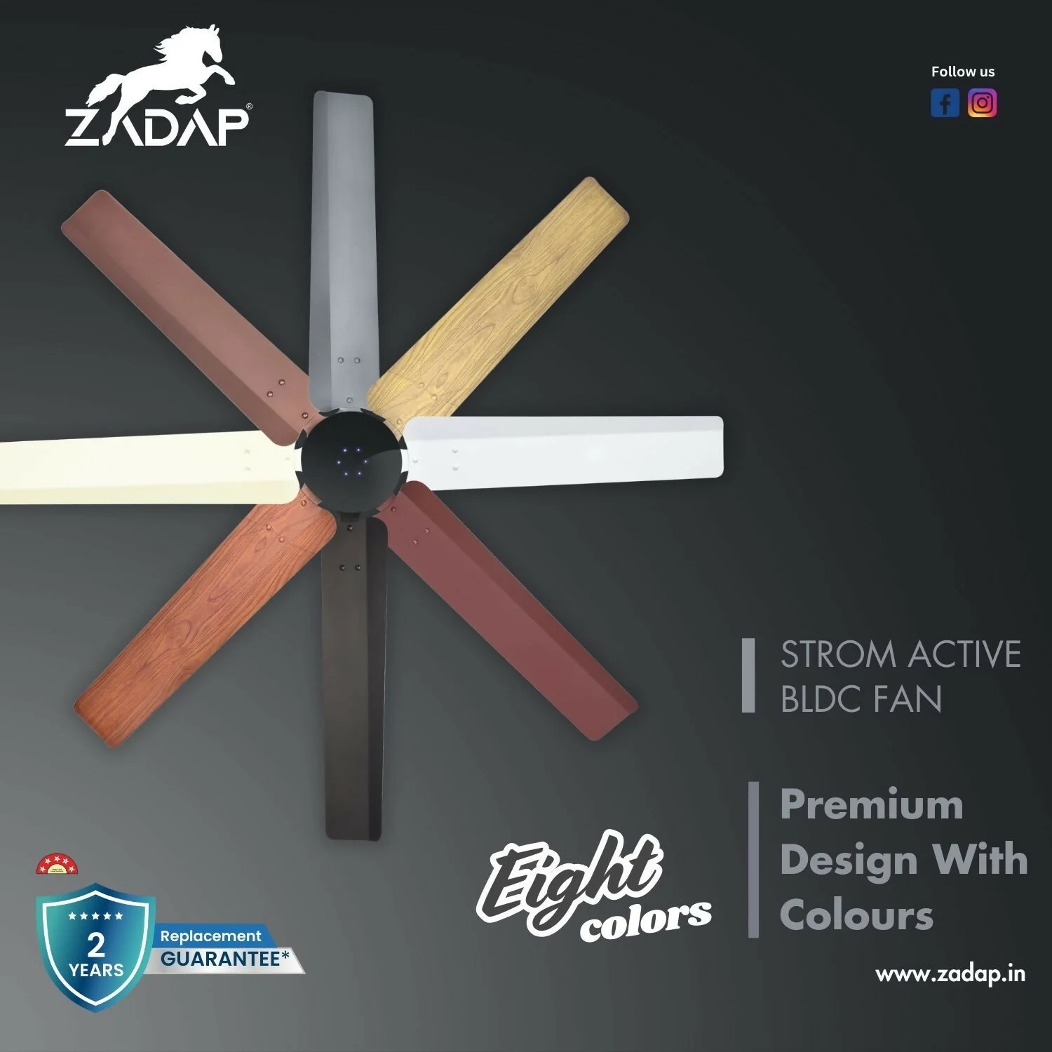 Zadap STROM 900mm High Speed BLDC Ceiling Fan with Remote (Ivory) - Image 4