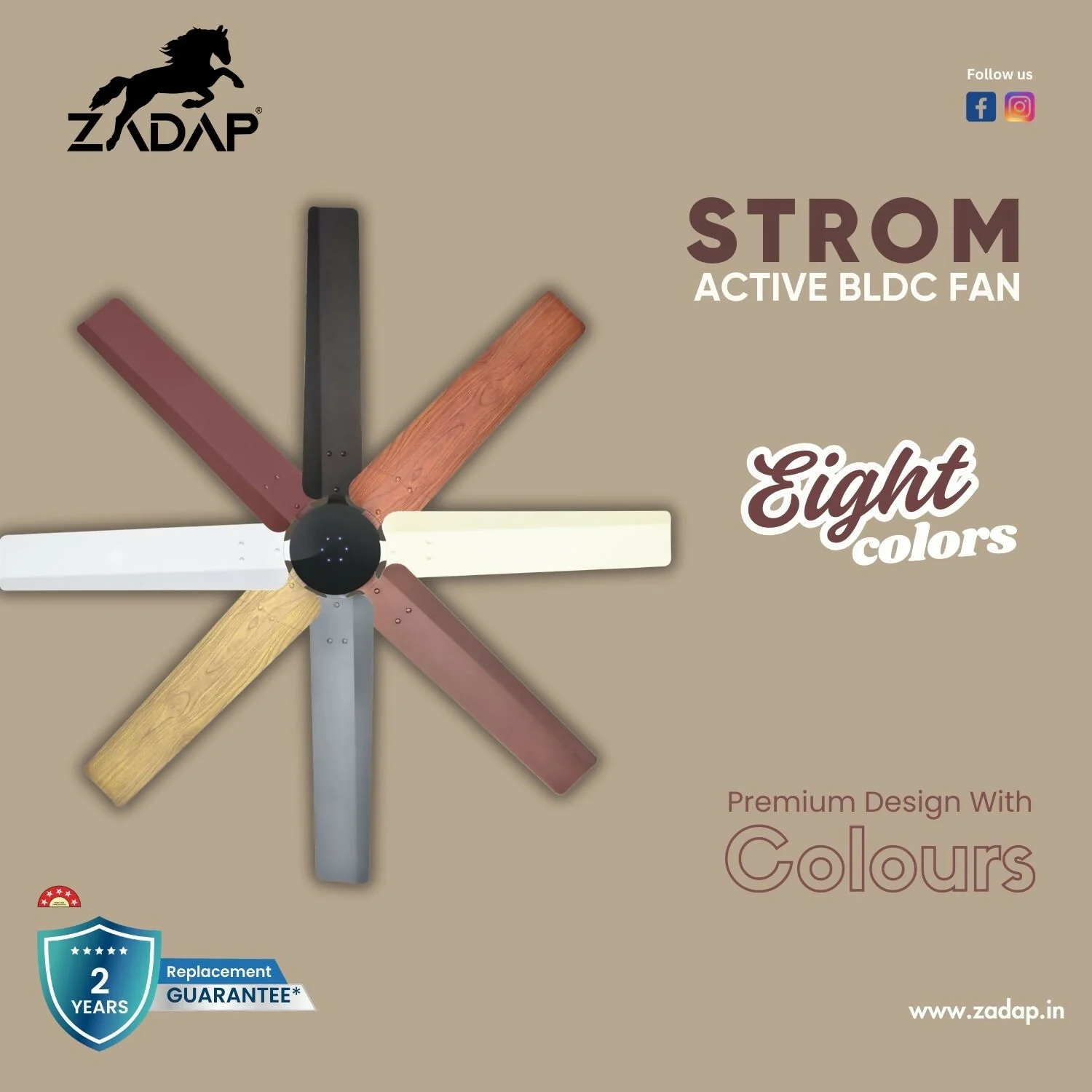Zadap STROM 1200mm High Speed BLDC Ceiling Fan with Remote(Red Copper) - Image 4