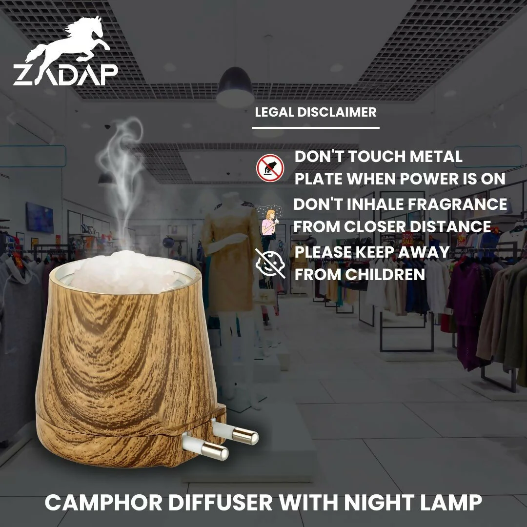 Zadap Wooden Kapoor Dani, Aroma Diffuser, Camphor Burner & Night Lamp - Image 10