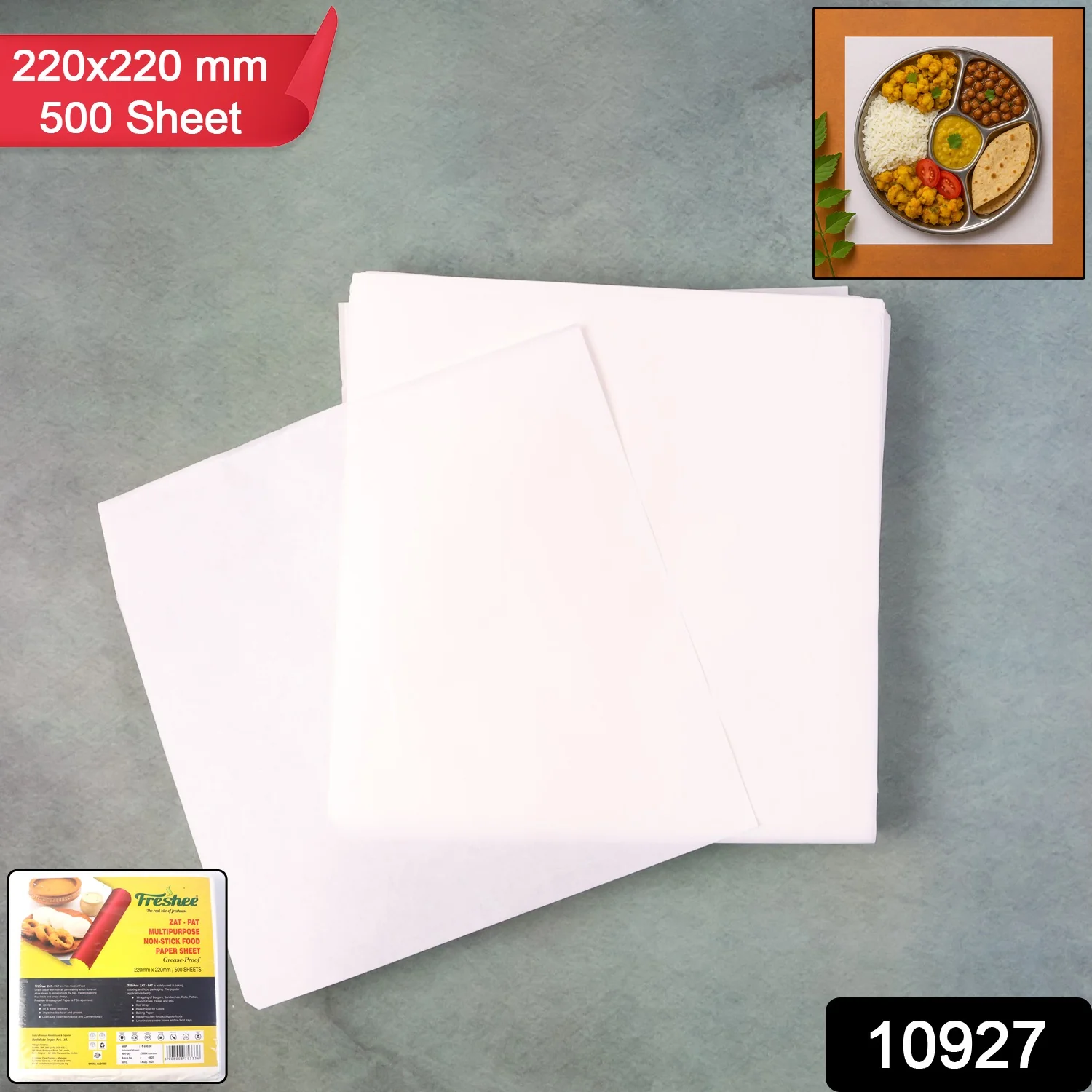 Zat-Pat Multipurpose Non-Stick Food Paper Sheets – 220 × 220 mm, 500 Sheets - Image 2