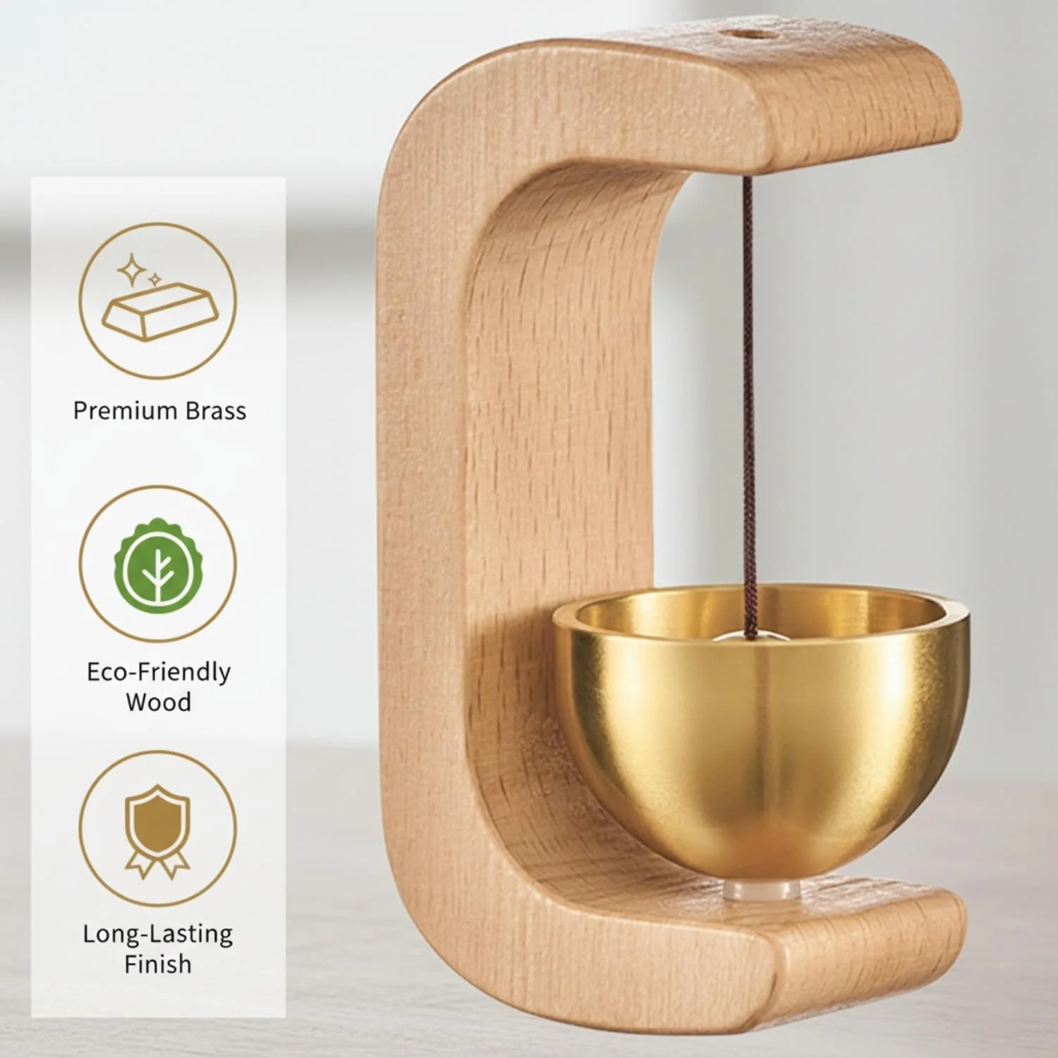 Megnetic Zen Bell for Meditation with Wooden Stand (1 Pc) - Image 10