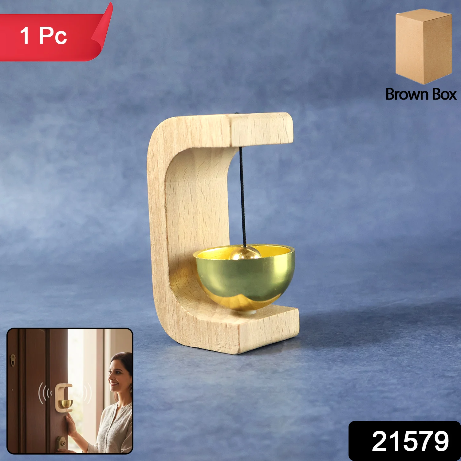 Megnetic Zen Bell for Meditation with Wooden Stand (1 Pc) - Image 2
