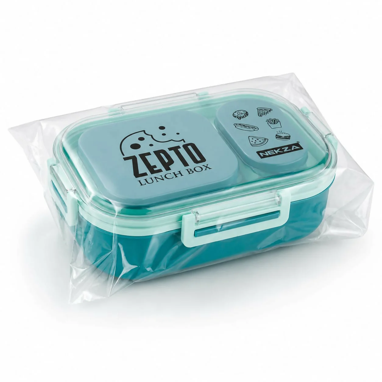 ZEPTO Premium 3-Compartment Bento Lunch Box with Leak-Proof Containers & Spoon - Image 8