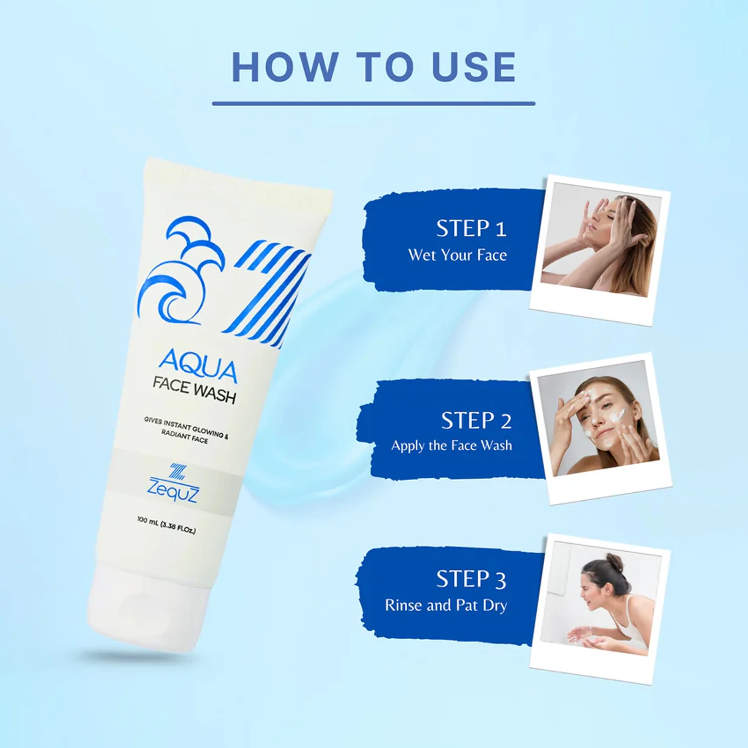 Zequz Aqua Face Wash - (1 Pc / 100ML) - Image 4