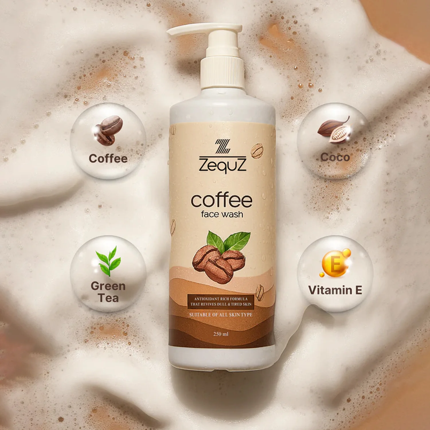 Zequz Coffee Face Wash - (1 Pc / 250 ML) - Image 4