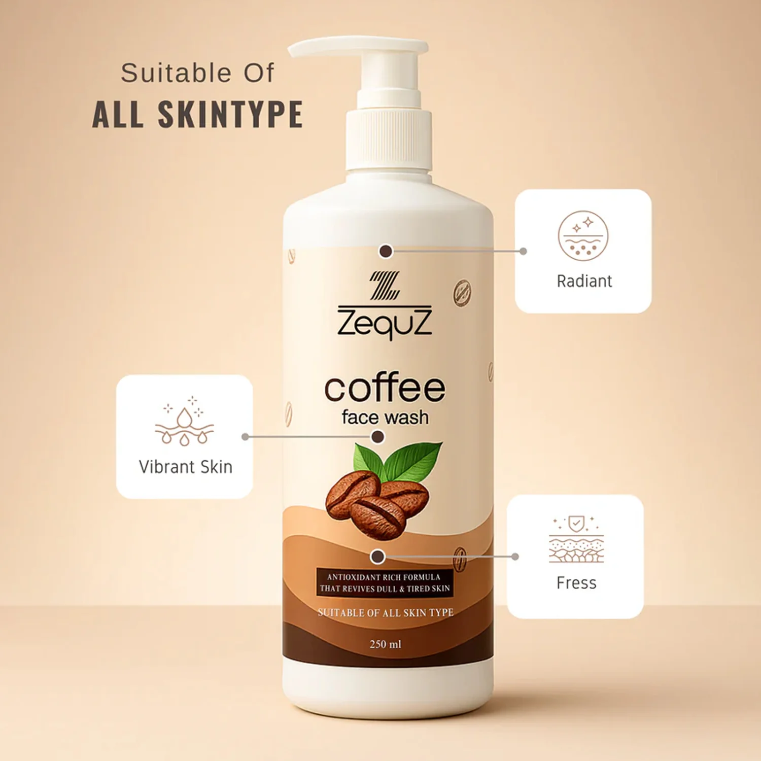 Zequz Coffee Face Wash - (1 Pc / 250 ML) - Image 7