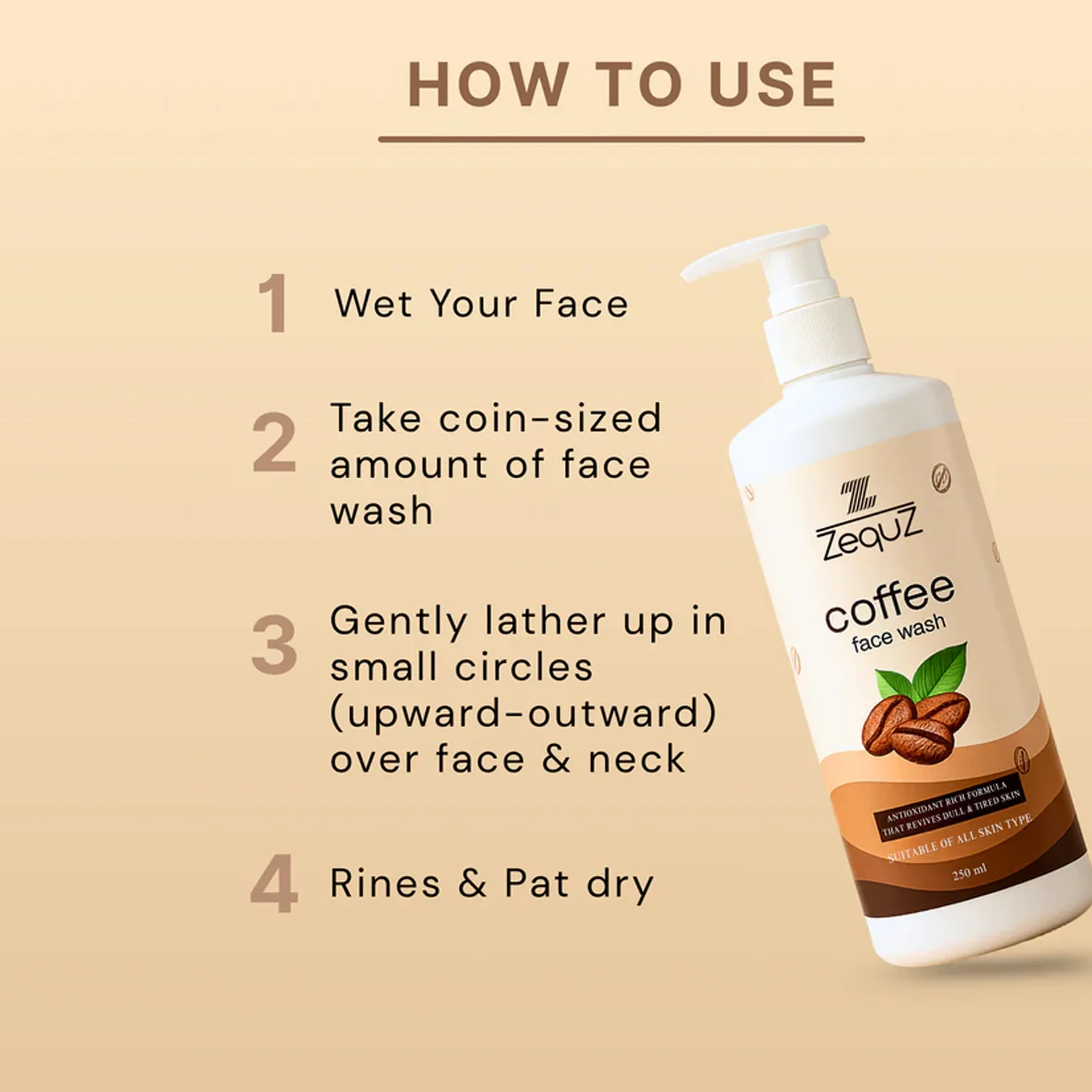 Zequz Coffee Face Wash - (1 Pc / 250 ML) - Image 9