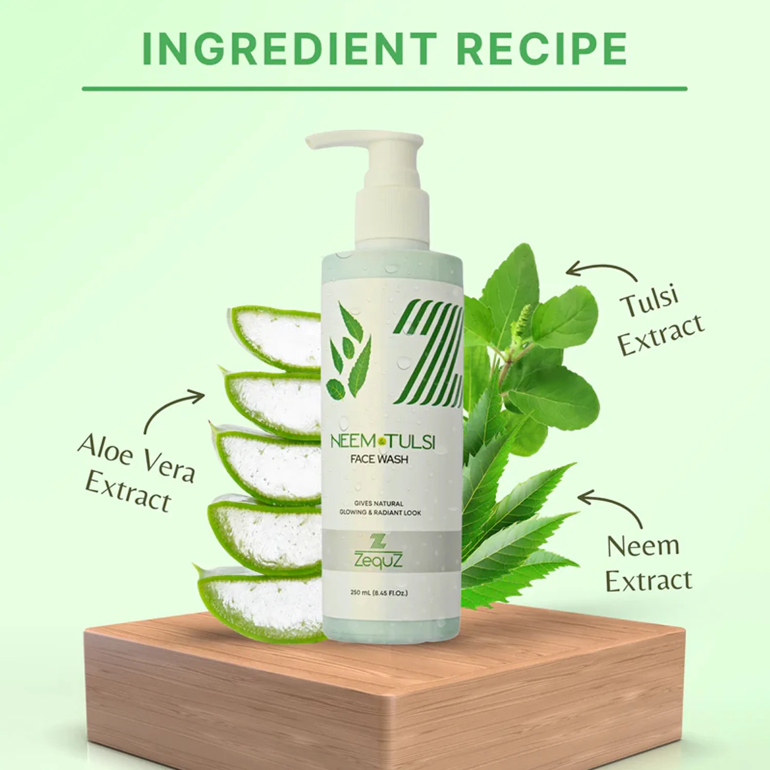 Zequz Neem & Tulsi Face Wash - (1 Pc / 250 ML) - Image 3