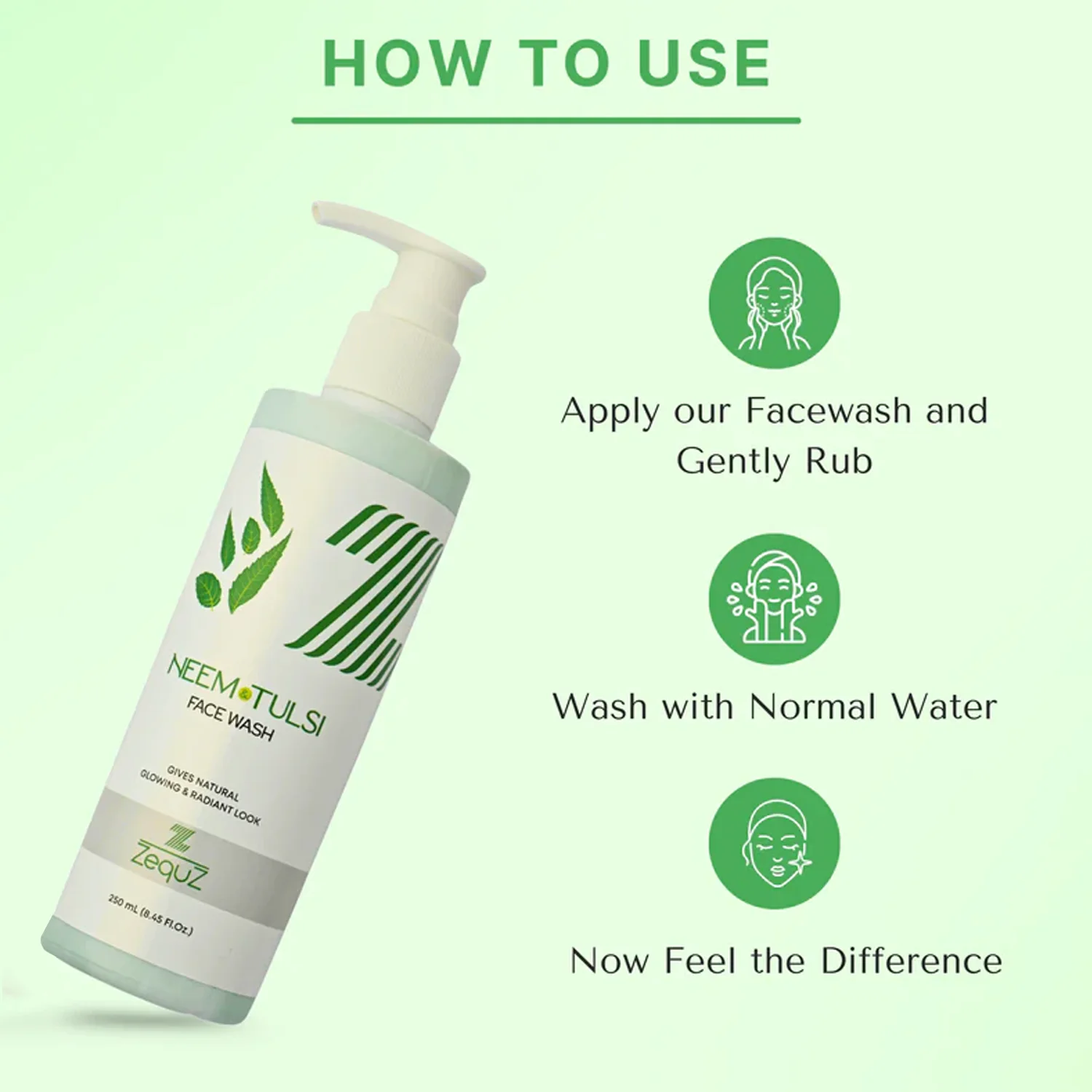 Zequz Neem & Tulsi Face Wash - (1 Pc / 250 ML) - Image 4