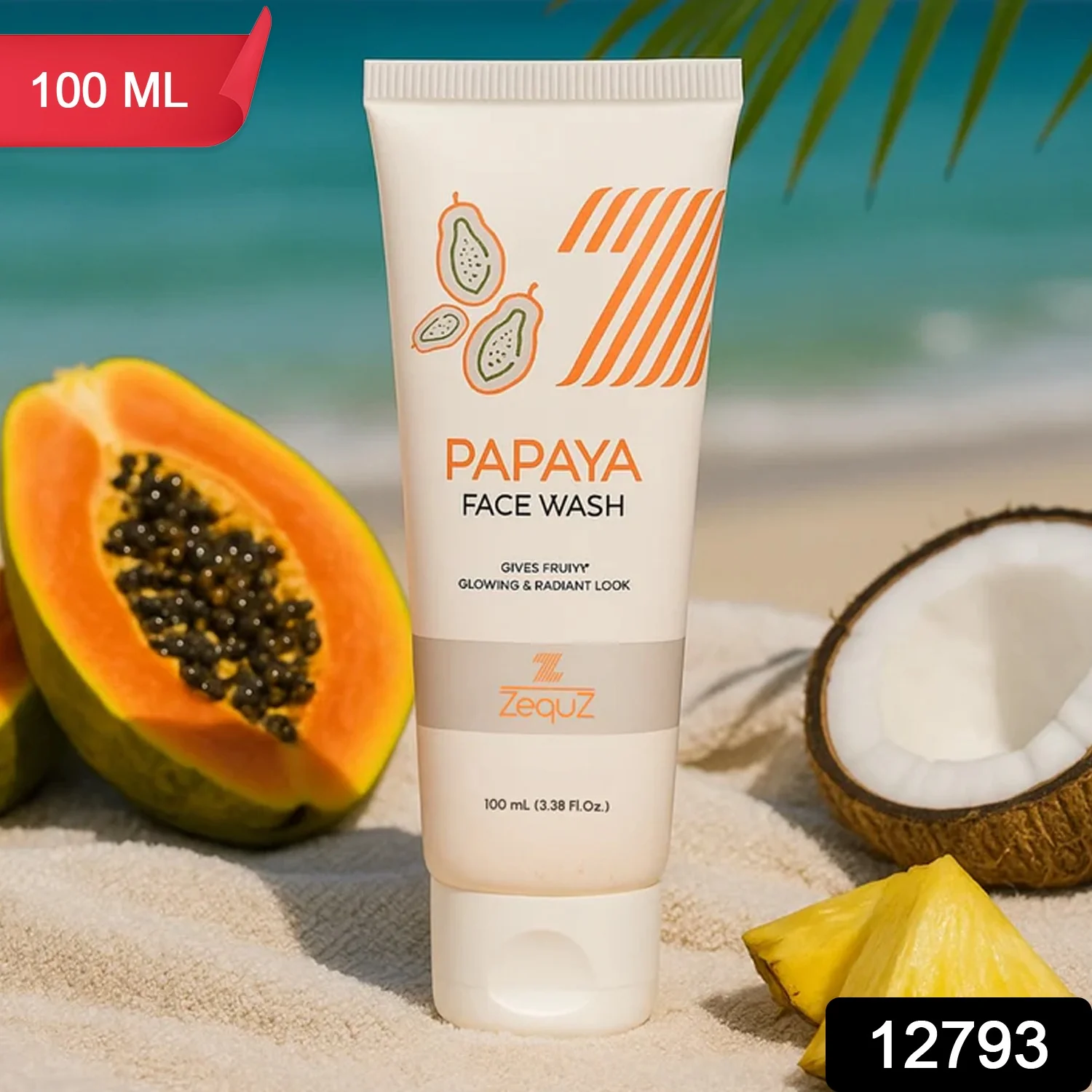 Zequz Papaya Face Wash - (100ml / 1 Pc) - Image 2