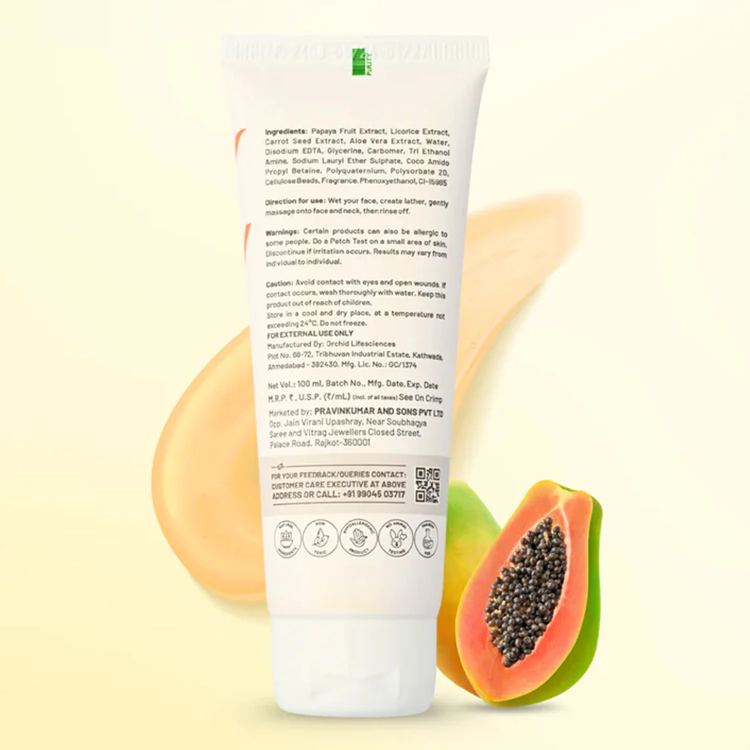 Zequz Papaya Face Wash - (100ml / 1 Pc) - Image 7