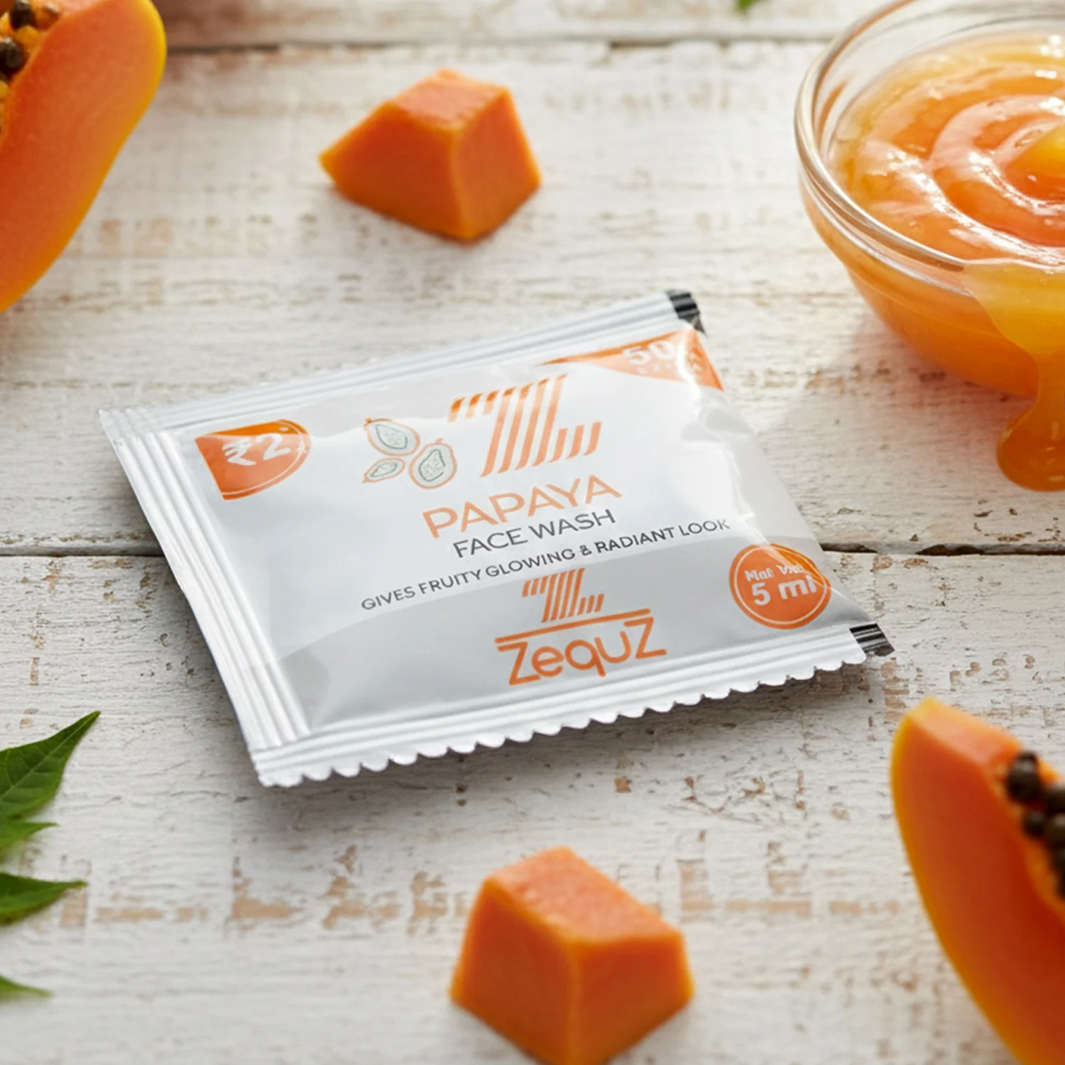 Zequz Papaya Face Wash Sachet (5 ML / 1 Pc) - Image 3