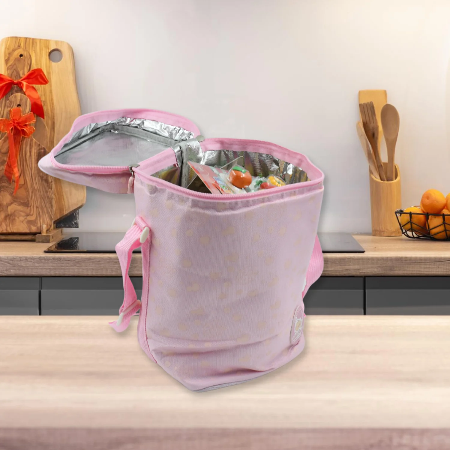 Cute Animal Zip Lunch Bag with Adjustable Strap – Reusable & Durable (1 Pc) - Image 6